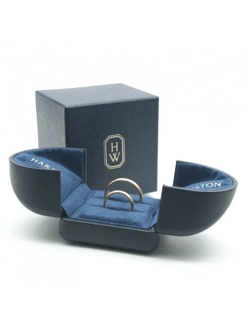 Harry Winston Round Cut Band Ring Classic Diamond Marriage Gold
